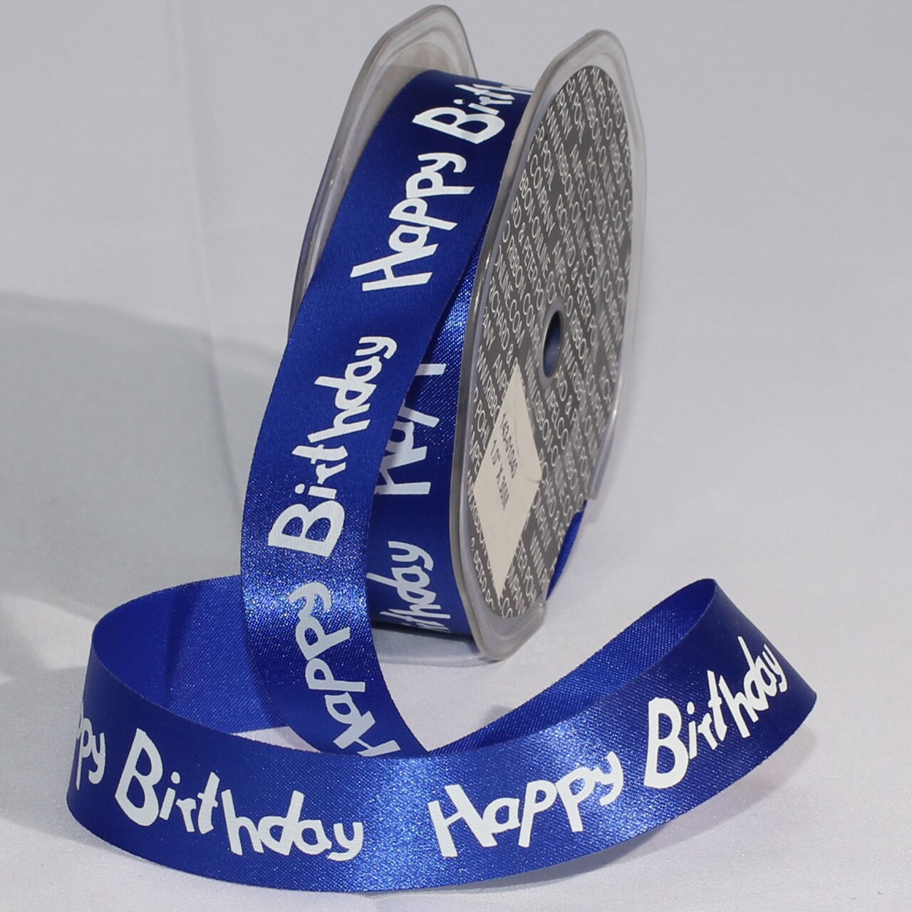 The Ribbon People Light Blue Satin Happy Birthday Printed Craft